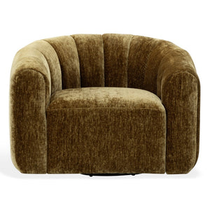 Safavieh Demetri Chenille Swivel Accent Chair Foam Padded Seat for Living Room Comfort Gold SFV6108C