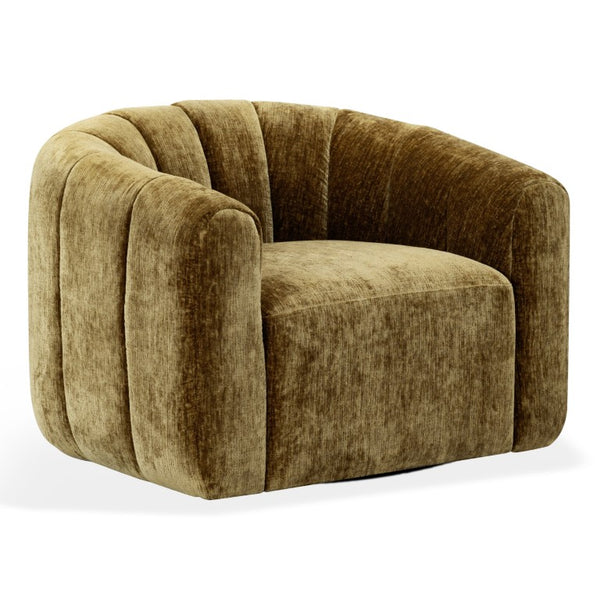 Safavieh Demetri Chenille Swivel Accent Chair Foam Padded Seat for Living Room Comfort Gold SFV6108C