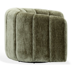 Safavieh Demetri Chenille Swivel Accent Chair Foam Padded Seat for Living Room Comfort Green SFV6108D