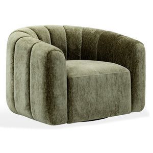 Safavieh Demetri Chenille Swivel Accent Chair Foam Padded Seat for Living Room Comfort Green SFV6108D