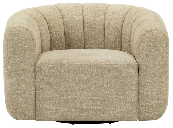 Safavieh Demetri Chenille Swivel Accent Chair Foam Padded Seat for Living Room Comfort Light Brown SFV6108E