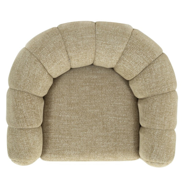 Safavieh Demetri Chenille Swivel Accent Chair Foam Padded Seat for Living Room Comfort Light Brown SFV6108E