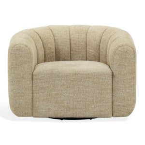 Safavieh Demetri Chenille Swivel Accent Chair Foam Padded Seat for Living Room Comfort Light Brown SFV6108E