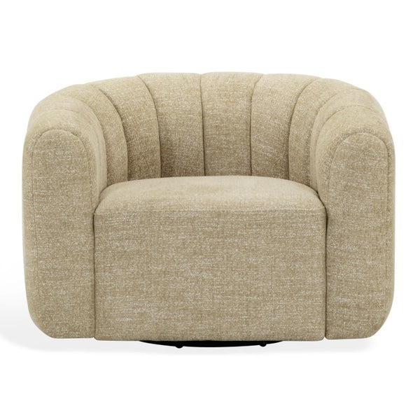 Safavieh Demetri Chenille Swivel Accent Chair Foam Padded Seat for Living Room Comfort Light Brown SFV6108E