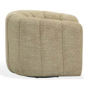 Safavieh Demetri Chenille Swivel Accent Chair Foam Padded Seat for Living Room Comfort Light Brown SFV6108E