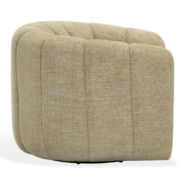Safavieh Demetri Chenille Swivel Accent Chair Foam Padded Seat for Living Room Comfort Light Brown SFV6108E