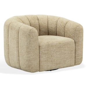 Safavieh Demetri Chenille Swivel Accent Chair Foam Padded Seat for Living Room Comfort Light Brown SFV6108E