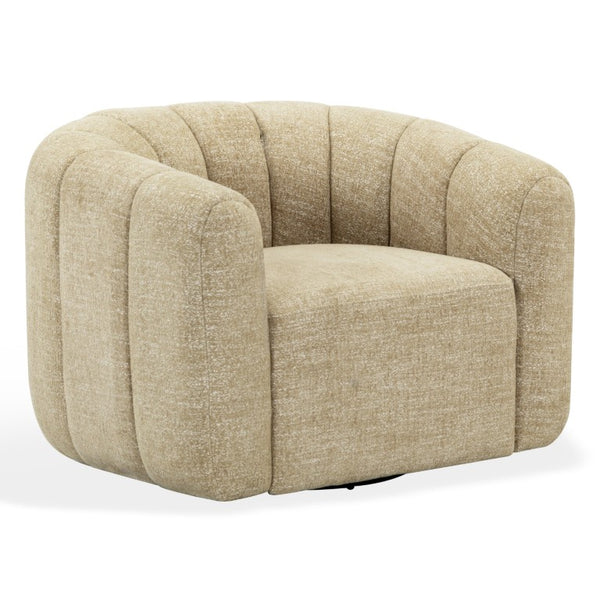 Safavieh Demetri Chenille Swivel Accent Chair Foam Padded Seat for Living Room Comfort Light Brown SFV6108E
