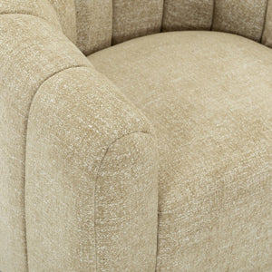 Safavieh Demetri Chenille Swivel Accent Chair Foam Padded Seat for Living Room Comfort Light Brown SFV6108E