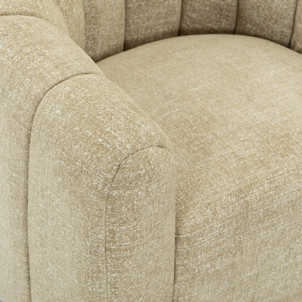 Safavieh Demetri Chenille Swivel Accent Chair Foam Padded Seat for Living Room Comfort Light Brown SFV6108E
