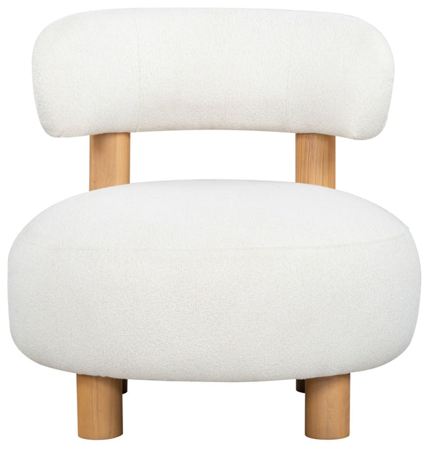 Safavieh EDUARDO Boucle Accent Chair – Cozy Upholstered Design with Supportive Foam Seat for Any Space Ivory / Natural SFV6109A