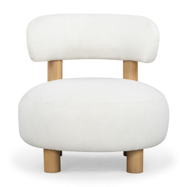 Safavieh Eduardo Boucle Accent Chair Ivory / Natural SFV6109A