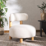 Safavieh Eduardo Boucle Accent Chair Ivory / Natural SFV6109A