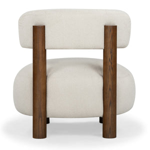 Safavieh Eduardo Boucle Accent Chair Tan / Walnut SFV6109B