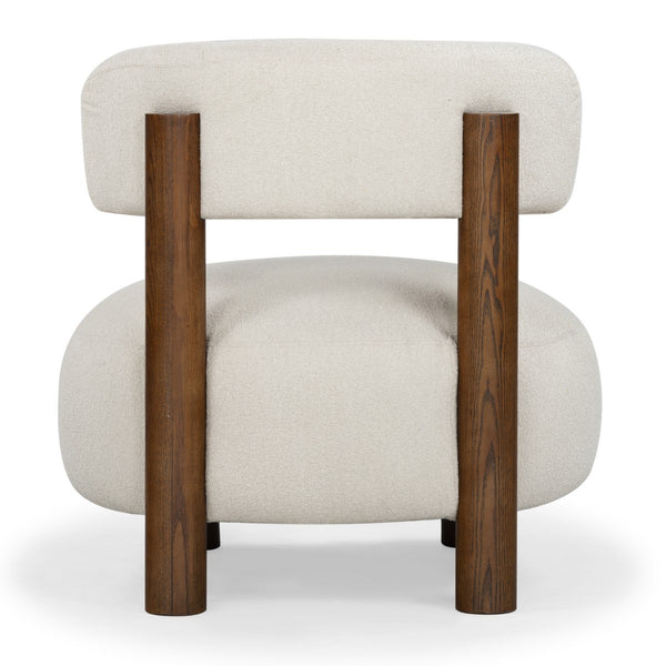 Safavieh Eduardo Boucle Accent Chair Tan / Walnut SFV6109B