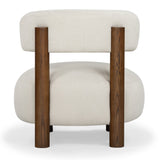 Safavieh Eduardo Boucle Accent Chair Tan / Walnut SFV6109B