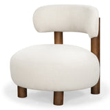 Safavieh Eduardo Boucle Accent Chair Tan / Walnut SFV6109B