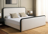 Safavieh Karolina Boucle Queen Bed Ivory / Black SFV6110A-Q-3BX