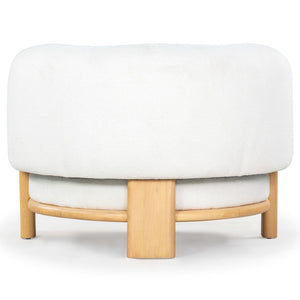Safavieh Oscar Boucle Accent Chair Ivory ,Natural Wood ,Foam ,Fabric, Ashwood ,Plywood Sfv6113A
