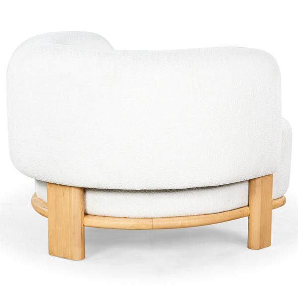 Safavieh Oscar Boucle Accent Chair Ivory ,Natural Wood ,Foam ,Fabric, Ashwood ,Plywood Sfv6113A