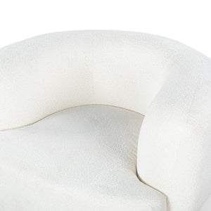 Safavieh Oscar Boucle Accent Chair Ivory ,Natural Wood ,Foam ,Fabric, Ashwood ,Plywood Sfv6113A