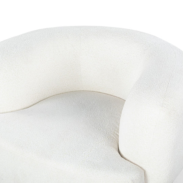 Safavieh Oscar Boucle Accent Chair Ivory ,Natural Wood ,Foam ,Fabric, Ashwood ,Plywood Sfv6113A