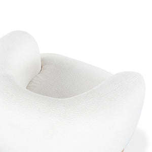 Safavieh Oscar Boucle Accent Chair Ivory ,Natural Wood ,Foam ,Fabric, Ashwood ,Plywood Sfv6113A