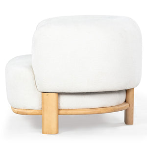 Safavieh Oscar Boucle Accent Chair Ivory ,Natural Wood ,Foam ,Fabric, Ashwood ,Plywood Sfv6113A