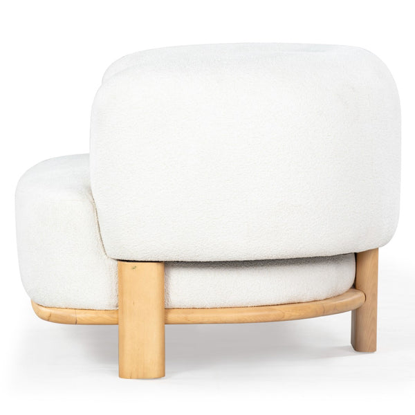 Safavieh Oscar Boucle Accent Chair Ivory ,Natural Wood ,Foam ,Fabric, Ashwood ,Plywood Sfv6113A