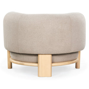 Safavieh Oscar Boucle Accent Chair Light Brown ,Natural Wood ,Foam ,Fabric, Ashwood ,Plywood Sfv6113B
