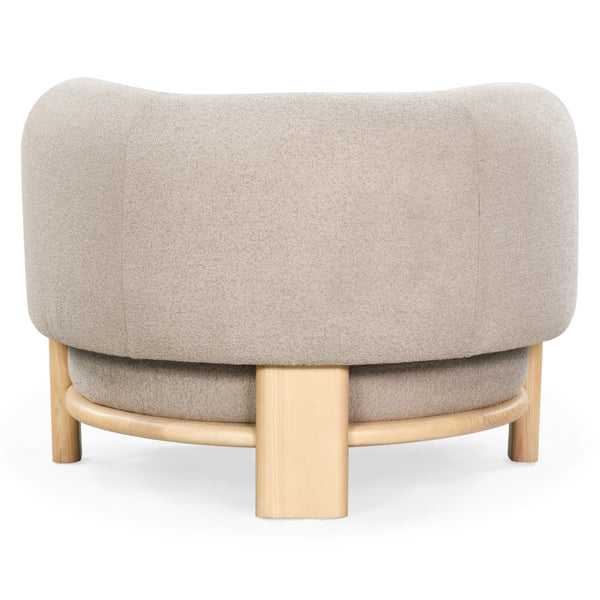 Safavieh Oscar Boucle Accent Chair Light Brown ,Natural Wood ,Foam ,Fabric, Ashwood ,Plywood Sfv6113B