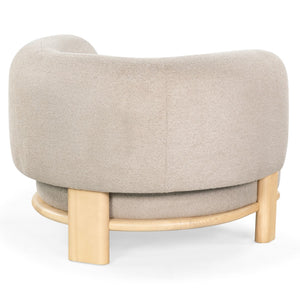 Safavieh Oscar Boucle Accent Chair Light Brown ,Natural Wood ,Foam ,Fabric, Ashwood ,Plywood Sfv6113B