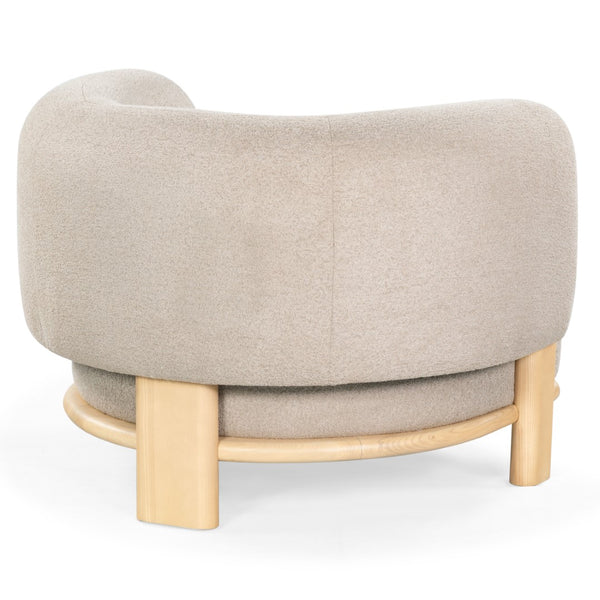 Safavieh Oscar Boucle Accent Chair Light Brown ,Natural Wood ,Foam ,Fabric, Ashwood ,Plywood Sfv6113B