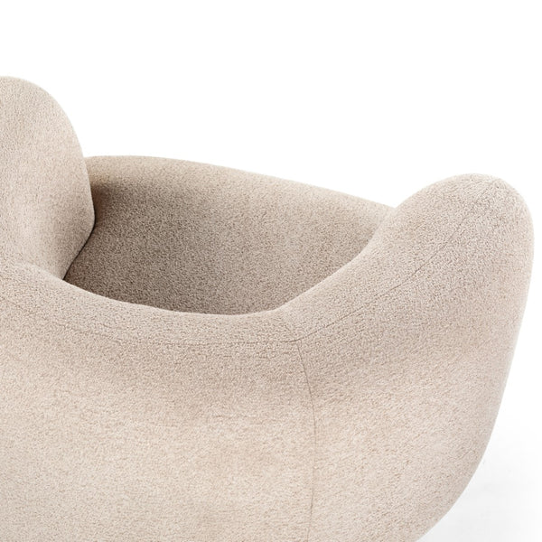 Safavieh Oscar Boucle Accent Chair Light Brown ,Natural Wood ,Foam ,Fabric, Ashwood ,Plywood Sfv6113B