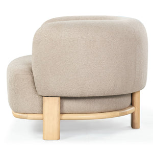 Safavieh Oscar Boucle Accent Chair Light Brown ,Natural Wood ,Foam ,Fabric, Ashwood ,Plywood Sfv6113B
