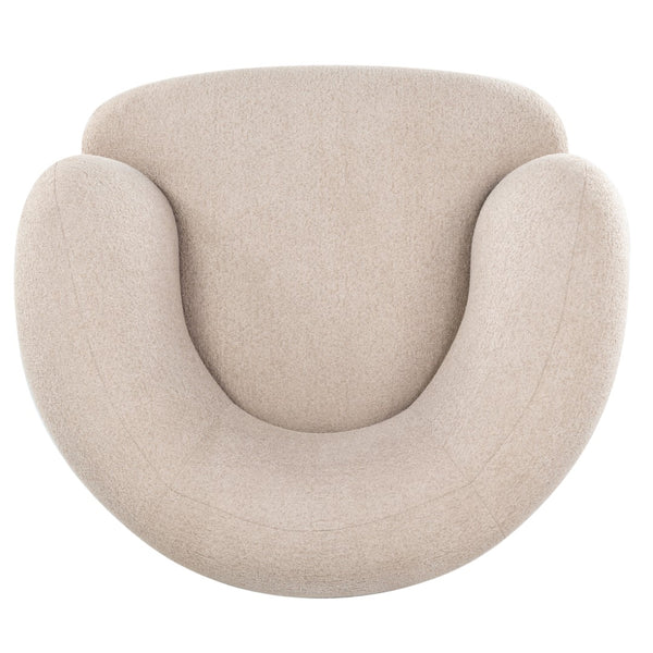 Safavieh Oscar Boucle Accent Chair Light Brown ,Natural Wood ,Foam ,Fabric, Ashwood ,Plywood Sfv6113B