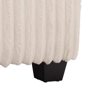 Safavieh Lynzie Elegant Channel Tufted Storage Bench - Soft Fabric, Stylish Design For Modern Living Spaces Ivory Wood ,Metal ,Foam ,Fabric Sfv6114a