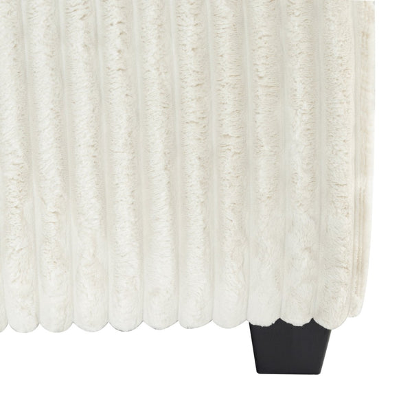 Safavieh LYNZIE Plush Corduroy Storage Bench - Stylish Seating with Hidden Storage for Modern Homes and Décor Ivory SFV6114A