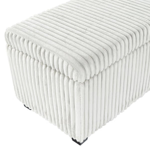 Safavieh LYNZIE Plush Corduroy Storage Bench - Stylish Seating with Hidden Storage for Modern Homes and Décor Grey SFV6114B