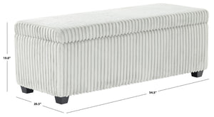 Safavieh LYNZIE Plush Corduroy Storage Bench - Stylish Seating with Hidden Storage for Modern Homes and Décor Grey SFV6114B