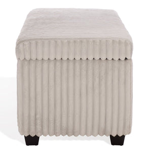 Safavieh Lynzie Elegant Channel Tufted Storage Bench - Soft Fabric, Stylish Design For Modern Living Spaces Grey Wood ,Metal ,Foam ,Fabric Sfv6114b