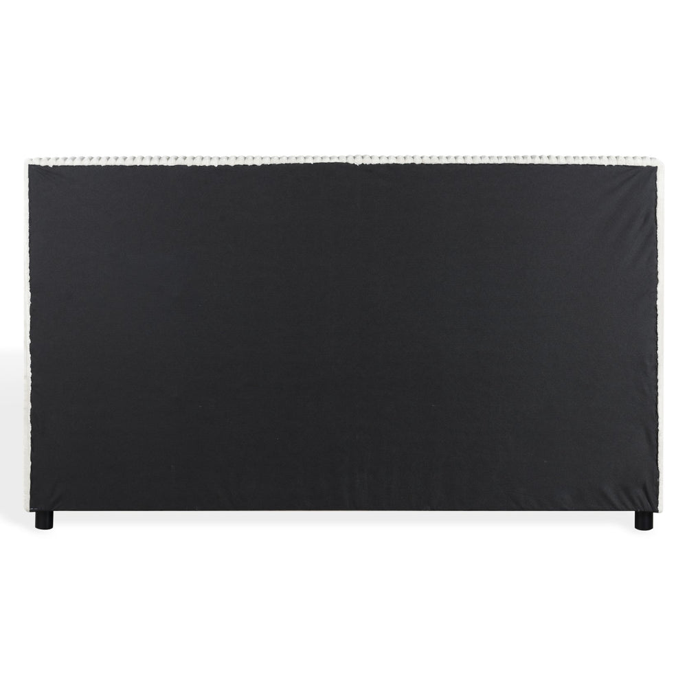 Safavieh Mallika Channel Tufted King Bed – Elegant Ivory & Black Design For A Luxurious Bedroom Retreat Ivory ,Black Wood ,Foam ,Fabric Sfv6117a-k-2bx