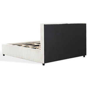 Safavieh Mallika Channel Tufted King Bed – Elegant Ivory & Black Design For A Luxurious Bedroom Retreat Ivory ,Black Wood ,Foam ,Fabric Sfv6117a-k-2bx