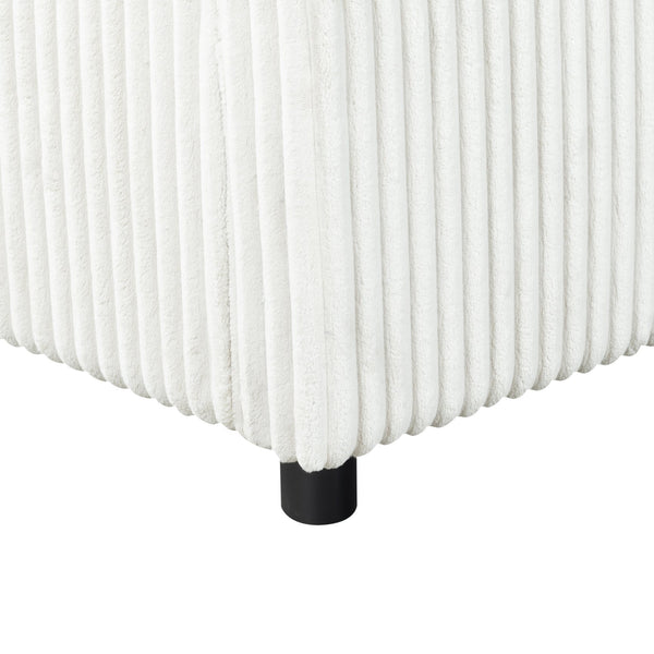 Safavieh Mallika Channel Tufted King Bed – Elegant Ivory & Black Design For A Luxurious Bedroom Retreat Ivory ,Black Wood ,Foam ,Fabric Sfv6117a-k-2bx