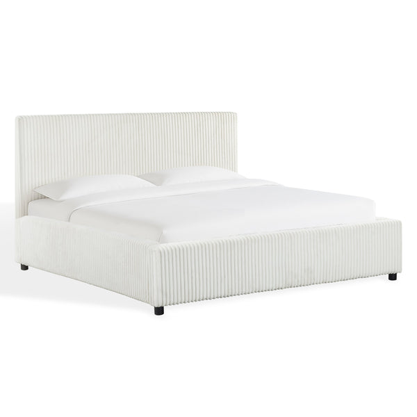 Safavieh Mallika Channel Tufted King Bed – Elegant Ivory & Black Design For A Luxurious Bedroom Retreat Ivory ,Black Wood ,Foam ,Fabric Sfv6117a-k-2bx