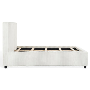 Safavieh Mallika Channel Tufted King Bed – Elegant Ivory & Black Design For A Luxurious Bedroom Retreat Ivory ,Black Wood ,Foam ,Fabric Sfv6117a-k-2bx