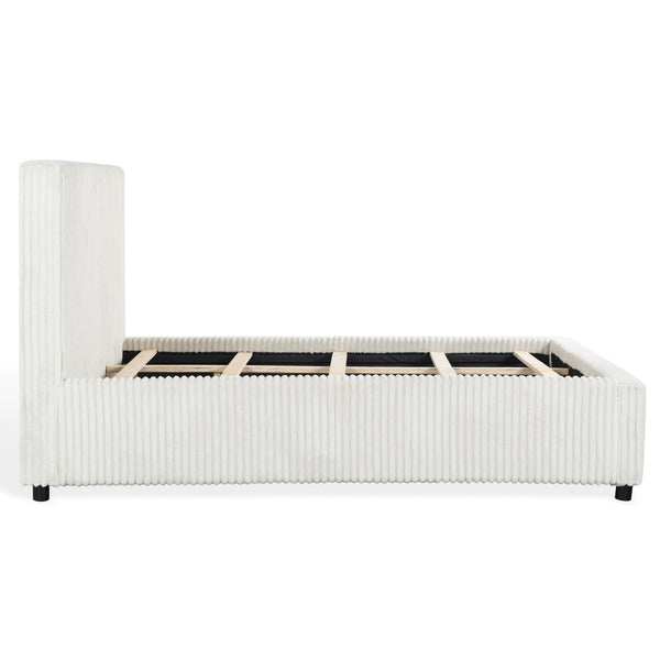 Safavieh Mallika Channel Tufted King Bed – Elegant Ivory & Black Design For A Luxurious Bedroom Retreat Ivory ,Black Wood ,Foam ,Fabric Sfv6117a-k-2bx