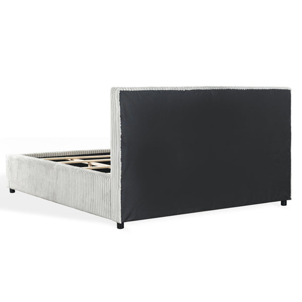 Safavieh Mallika Channel Tufted King Bed – Elegant Ivory & Black Design For A Luxurious Bedroom Retreat Grey ,Black Wood ,Foam ,Fabric Sfv6117b-q-2bx