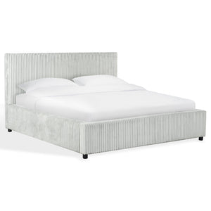 Safavieh Mallika Channel Tufted King Bed – Elegant Ivory & Black Design For A Luxurious Bedroom Retreat Grey ,Black Wood ,Foam ,Fabric Sfv6117b-q-2bx