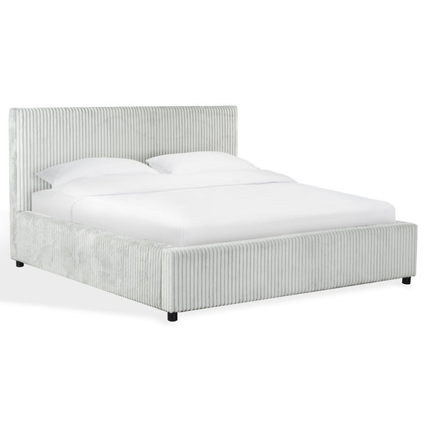 Safavieh Mallika Channel Tufted King Bed – Elegant Ivory & Black Design For A Luxurious Bedroom Retreat Grey ,Black Wood ,Foam ,Fabric Sfv6117b-q-2bx